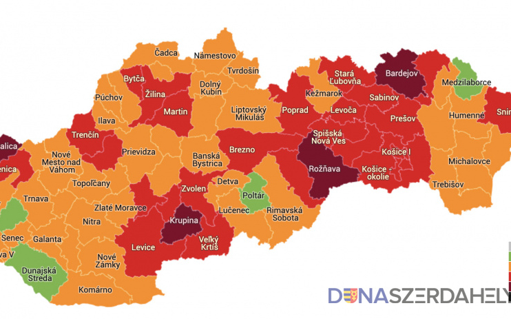 A Dunaszerdahelyi, egyedüli magyarlakta járásként maradt zöld besorolású