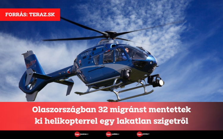 Olaszországban 32 migránst mentettek ki helikopterrel egy lakatlan szigetről