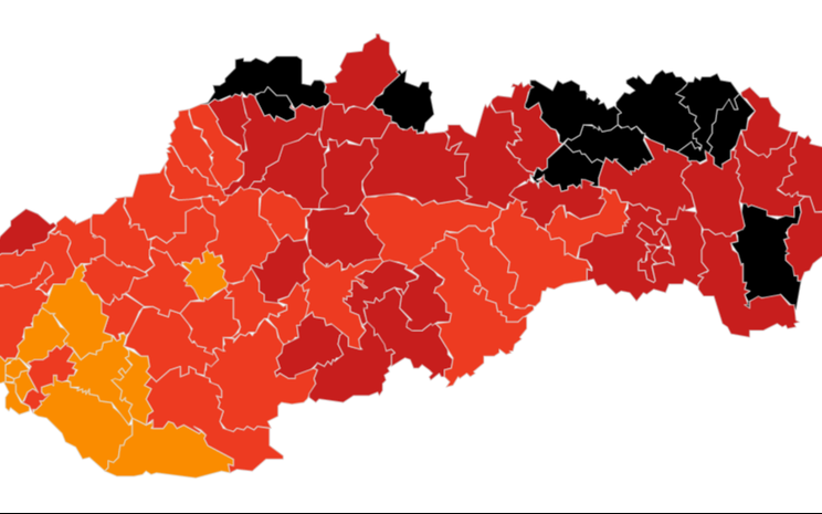 COVID-térkép: hétfőtől már tíz járás kapja meg a fekete besorolást